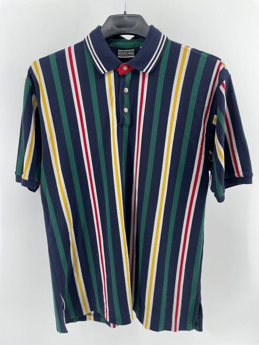 Vintage Bugle Boy Company Striped Polo Shirt Men’s Large Classic Y2K